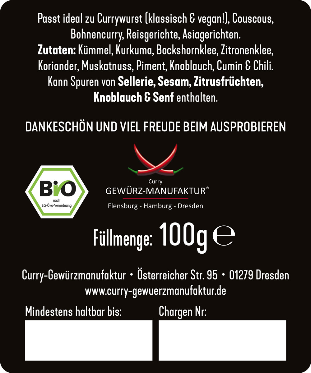 Currywurst Rückseite