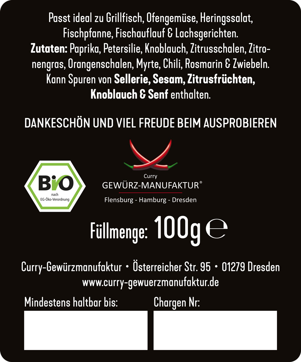 Grillfisch Rückseite